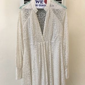Free People boho Short Lace long sleeve dress